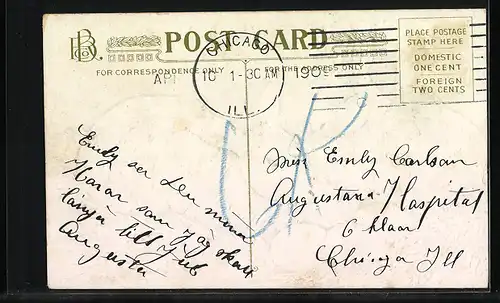 AK Zwei Osterhasen mit Ostereiern