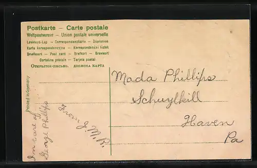 AK Osterhase mit Kleeblatt und Ostereiern