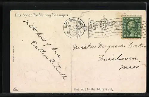 AK Osterhase mit Osterei