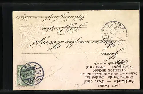 AK Weihnachtsengel sitzt auf einem Tannenzweig