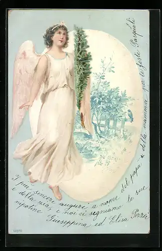 AK Engel trägt einen Tannenbaum