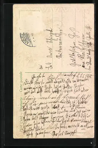 AK Schneemann mit Zigarre