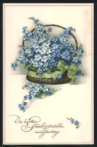 Künstler-AK Meissner & Buch (M&B) Serie 2249: Vergissmeinnicht im Korb