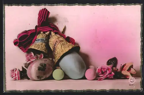 Foto-AK P. C. Paris: Ostereier und Osterglocken