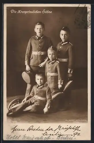 AK Die vier Söhne des Kronprinzenpaares