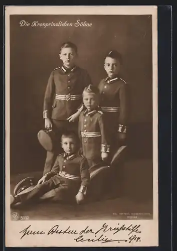 AK Die vier Söhne des Kronprinzenpaares