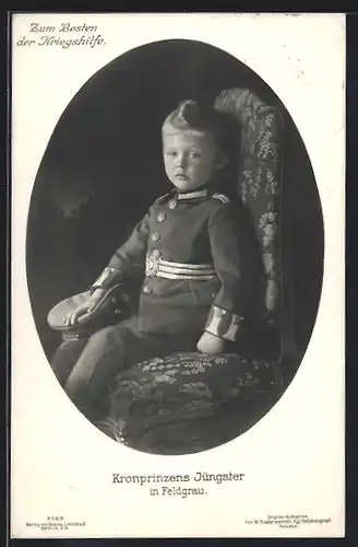 AK Jüngster Sohn des Kronprinzen Wilhelm von Preussen in Feldgrau