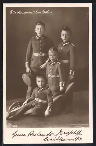 AK Die vier Söhne des Kronprinzenpaares