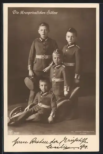 AK Die vier Söhne des Kronprinzenpaares