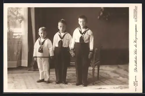 AK Die drei ältesten Söhne des Kronprinzenpaares Wilhelm von Preussen