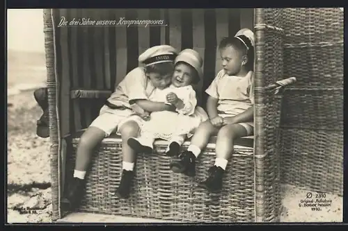 AK Die drei Söhne unseres Kronprinzenpaares