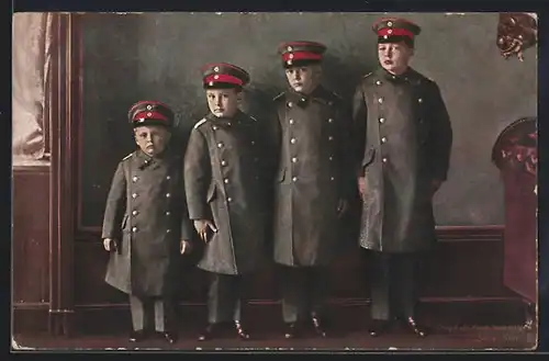 AK Die kronprinzlichen Söhne Wilhelm von Preussen