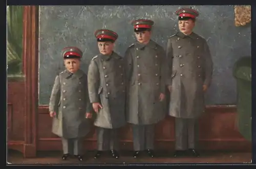 AK Die Söhne des Kronprinzen Wilhelm von Preussen in Feldgrau