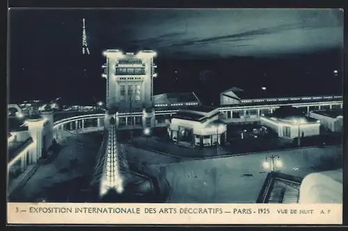 AK Paris, Exposition des Arts décoratifs 1925, Vue de Nuit