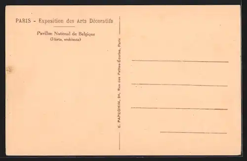 AK Paris, Exposition des Arts décoratifs 1925, Pavillon National de Belgique