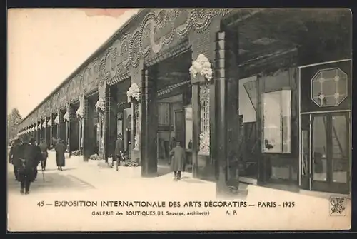 AK Paris, Exposition des Arts décoratifs 1925, Galerie des Boutiques