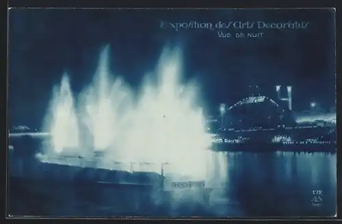 AK Paris, Exposition des Arts décoratifs 1925, Vue de Nuit