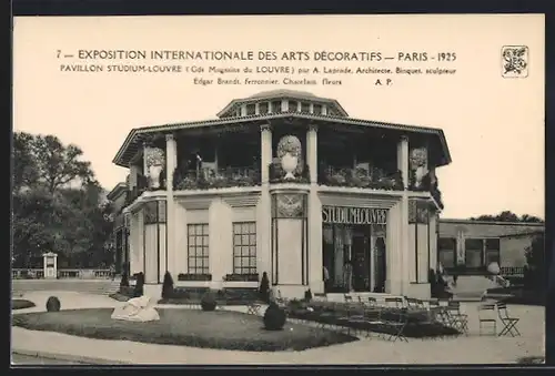 AK Paris, Exposition des Arts décoratifs 1925, Pavillon Studium-Louvre