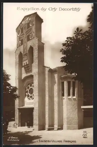AK Paris, Exposition des Arts décoratifs 1925, L`Eglise du Village Francais