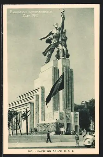 AK Paris, Exposition internationale 1937, Pavillon L`U. R.S.S., Sculpture