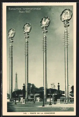 AK Paris, Exposition Internationale 1937, Porte de la Concorde