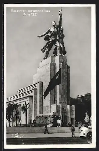 AK Paris, Exposition internationale 1937, Pavillon L`U. R.S.S., Sculpture