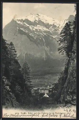 AK Ragaz, Blick auf die Falknis v. d. Badstrasse gesehen