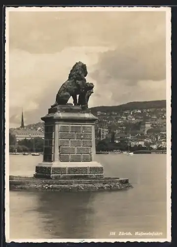 AK Zürich, Blick auf die Hafeneinfahrt