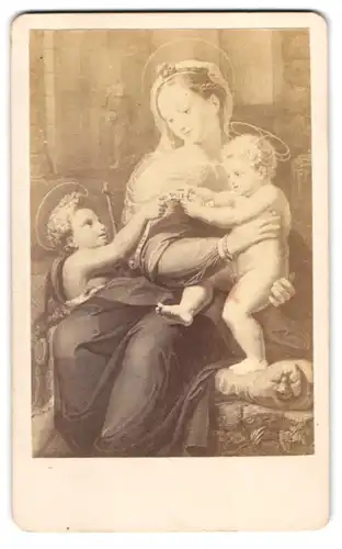 Fotografie unbekannter Fotograf und Ort, Gemälde: Madonna, nach Raphael Sanzio