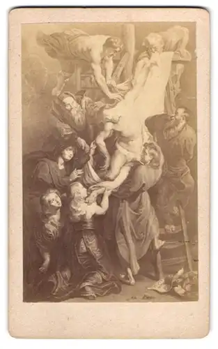 Fotografie unbekannter Fotograf und Ort, Gemälde: die Kreuzabnahme, nach Rubens