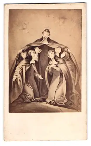 Fotografie G. Völkerling, Dessau, Gemälde: Heilige versammelt Nonnen unter ihrem Mantel