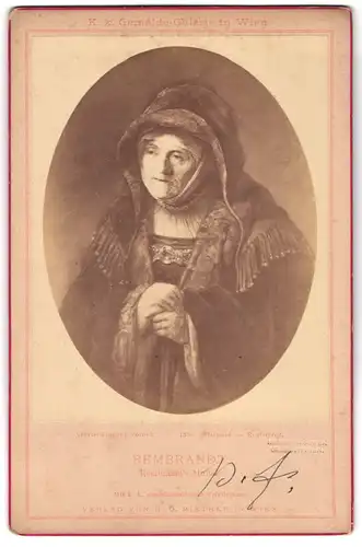 Fotografie H. O. Miethke, Wien, Gemälde: Rembrandt`s Mutter, nach Rembrandt