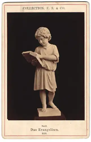 Fotografie F. S. & Co., Ort unbekannt, Statue: Das Evangelium, nach Rauch