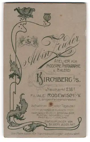Fotografie Albin Zeidler, Kirchberg i. S., Neumarkt 238, Wappen mit zwei Greifen und Monogramm des Fotografen