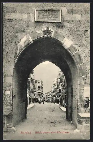AK Sterzing, Blick durch den Stadtturm