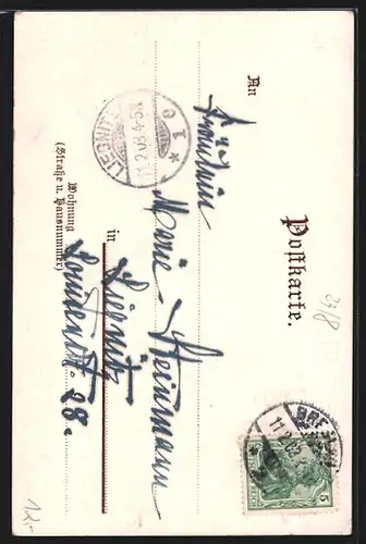 Lithographie Breslau, Partie am Dom