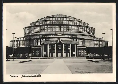 AK Breslau, Partie an der Jahrhunderthalle