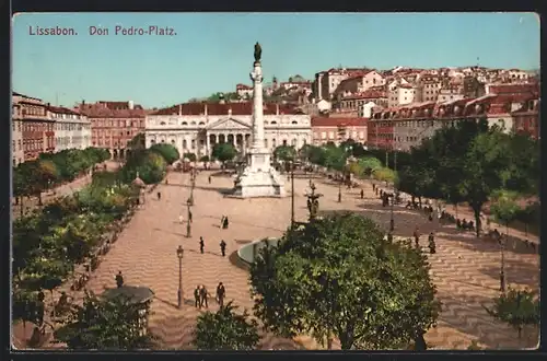 AK Lissabon, Don Pedro-Platz mit Säule