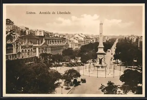 AK Lisboa, Avenida da Liberdade, von oben gesehen