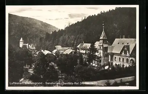 AK Wölfelsgrund, Sanatorium Dr. Jaenisch aus der Vogelschau