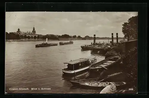 AK Cüstrin, Altstadt, Blick zum Schloss