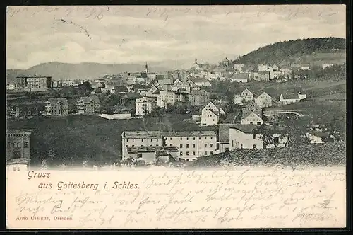 AK Gottesberg i. Schles., Teilansicht von oben