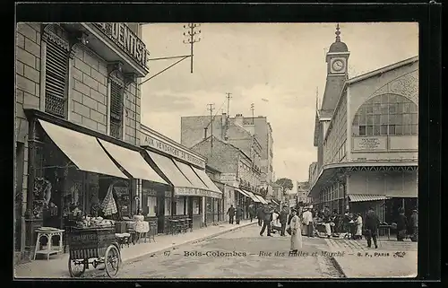 AK Bois-Colombes, Rue des Halles et Marché