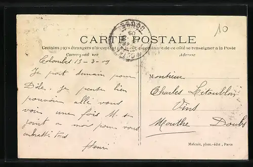 AK Colombes, La Rue St-Denis vers la Gare