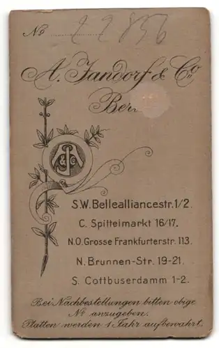 Fotografie A. Jandorf & Co., Berlin, Portrait niedliches Kleinkind im weissen Kleidchen