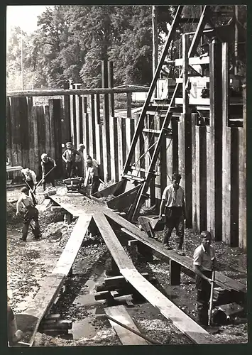 Fotografie Ansicht Wien, Bau der Reichsautobahnbrücke über die Donau