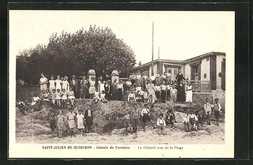 AK Saint-Julien de Quiberon, Colonie de Yacances, La Colonie vue de la Plage