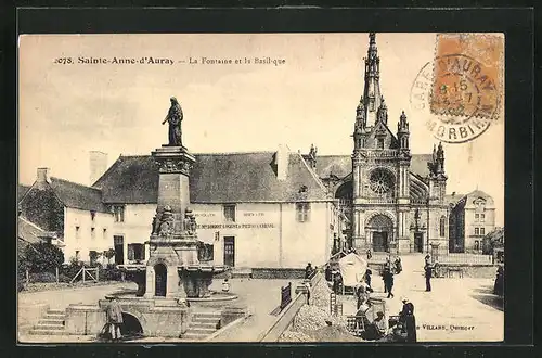 AK Sainte-Anne-d'Auray, la Fontaine et la Basilique