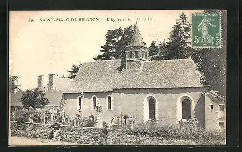 AK Saint-Malo-de-Beignon, l'Eglise et le Cimetiere