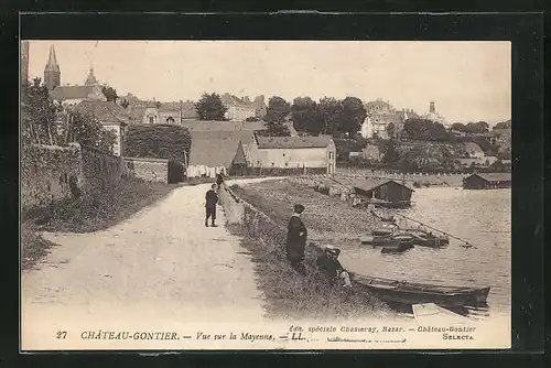 AK Chateau-Gontier, Vue sur la Mayenne